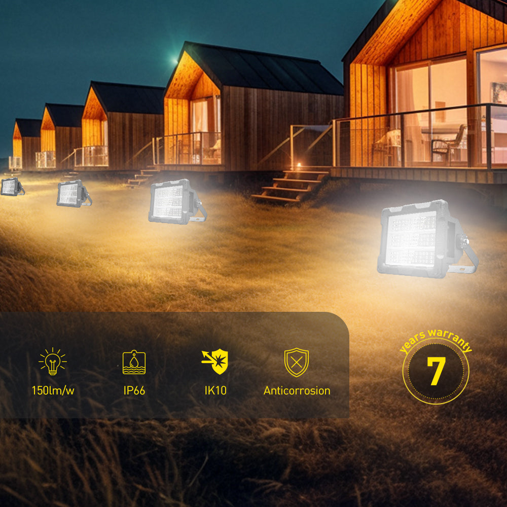 Corrosion-Resistant Floodlight, Outdoor LED Lighting Fixture, 150W