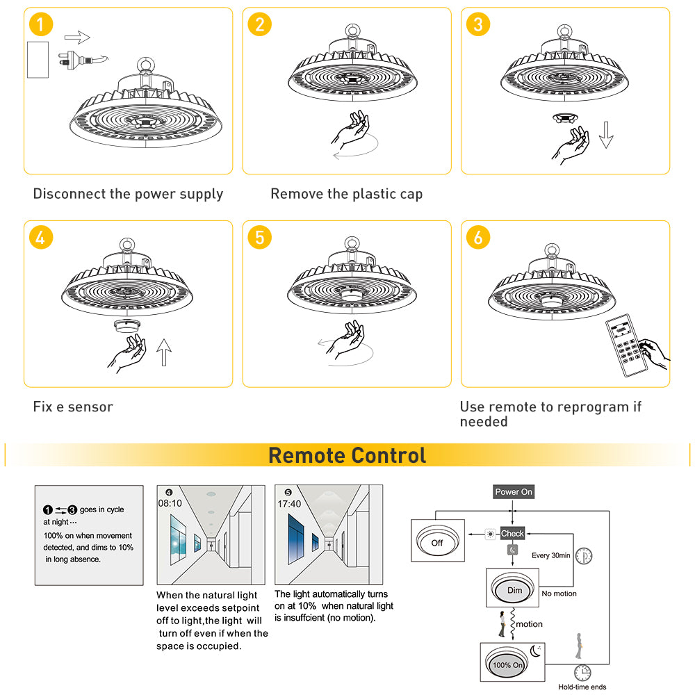 High Bay Light 200W with Motion Sensor