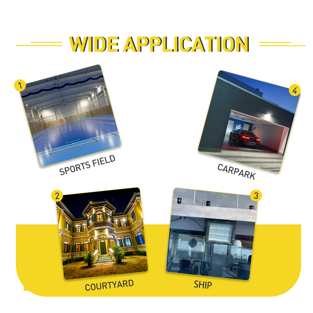 Corrosion-Resistant Floodlight, Outdoor LED Lighting Fixture, 150W