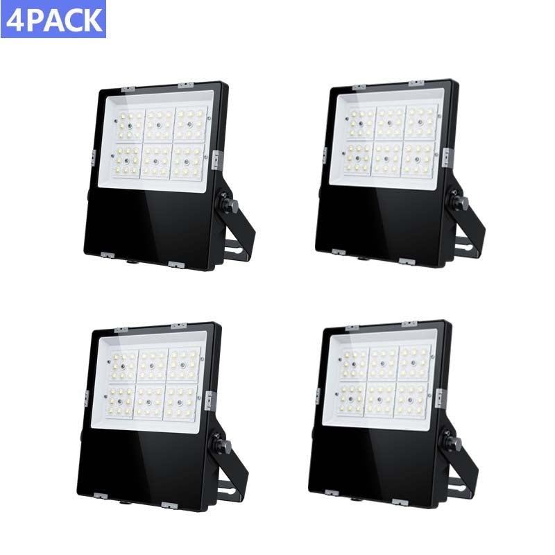Slim G3 100W 16000LM LED Flood Light, Sosen Driver, Outdoor Industrial Lighting, 4000K, Adjustable Bracket