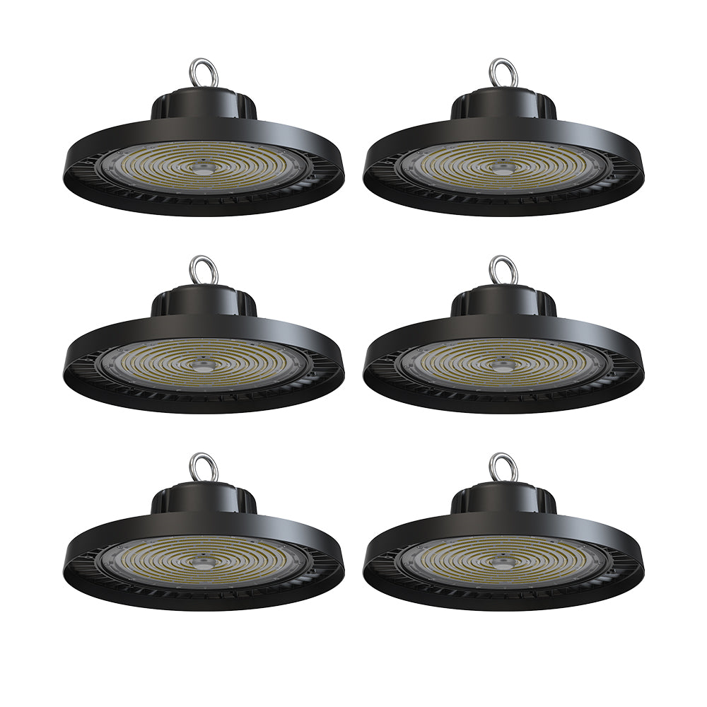 UFO LED High Bay Lights 150W, 5000K Daylight，22500LM (150lm/W), CE RoHS Certified, IP65 Waterproof, 5-Year Warranty